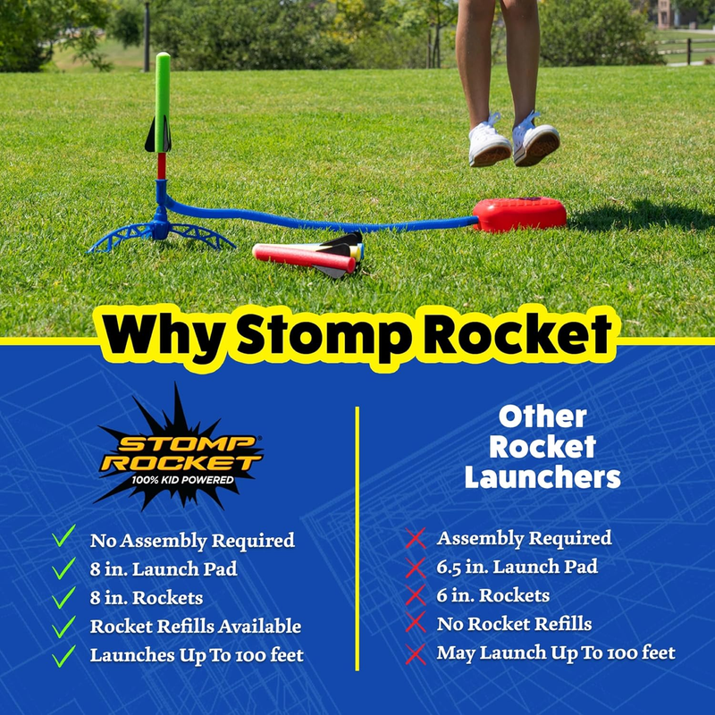 Jr Multi Color Rocket Launcher for Kids, 8 Rockets   Fun Outdoor Kids Gifts for 2