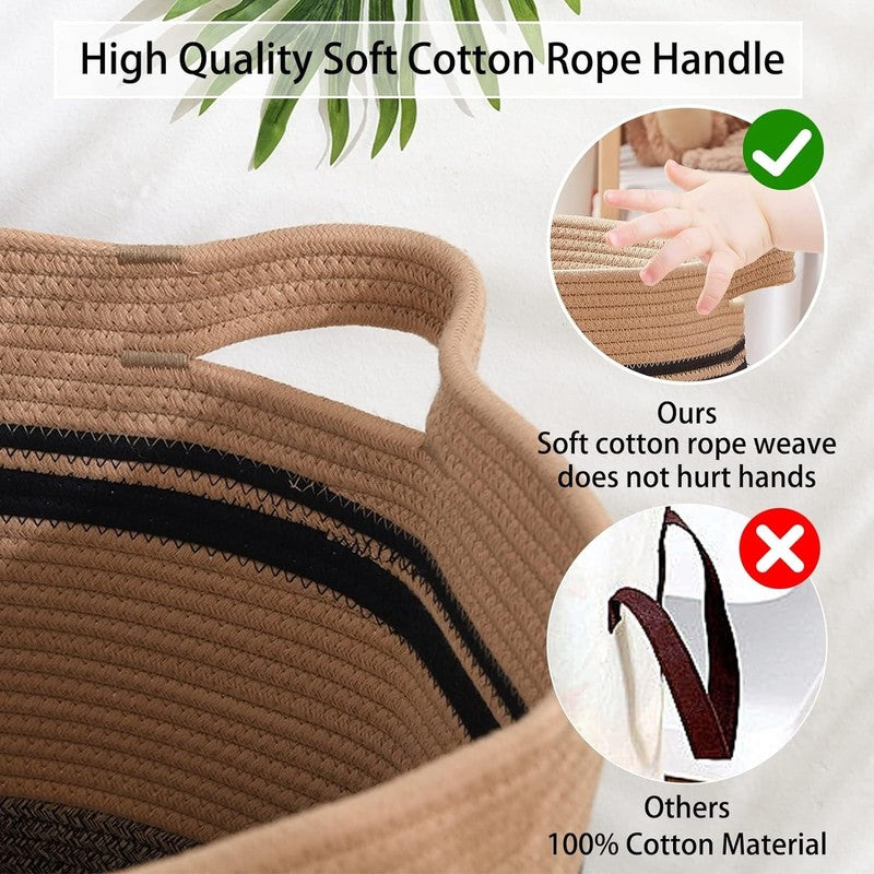 80L Laundry Hamper with Handles, Woven Storage Basket for Clothes, Toys3