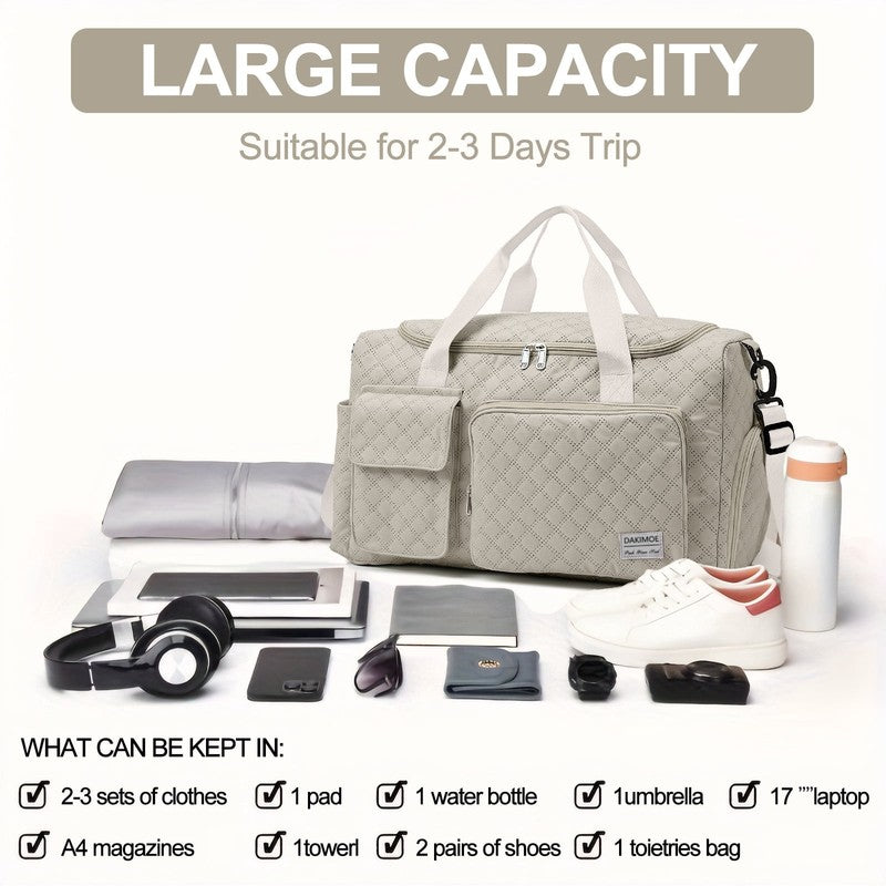 Travel Duffle Bag for Women Men, Weekender Overnight Bags Carry on Gym Bag with6