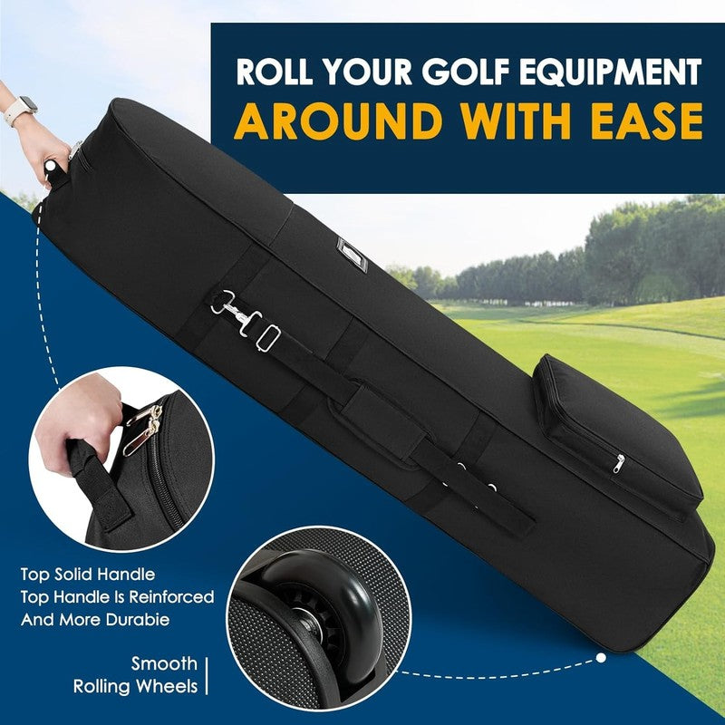Airline Golf Travel Bag Soft Foldable w Hard Top Adjustable Rod & Shoulder St5