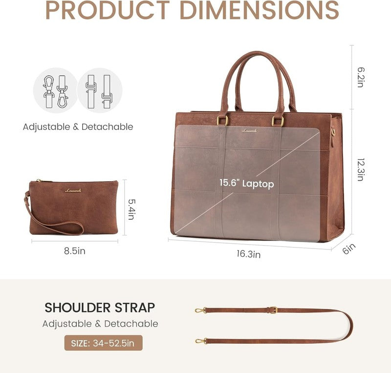 Vintage Handbag Purses, Large Laptop Tote Bag for Women Fit 15.6 Inch Laptop, To3