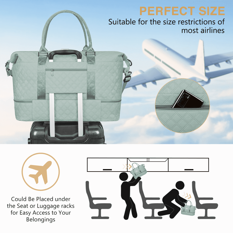 Weekender Bags for Women, Travel Duffel Bags with Shoe Compartment, Personal Ite4