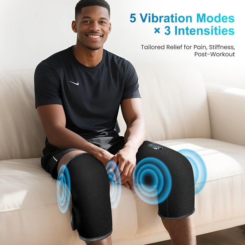 Graphene Heated Knee Massager w/ Vibration Adjustable Knee Wrap Pain Relief2