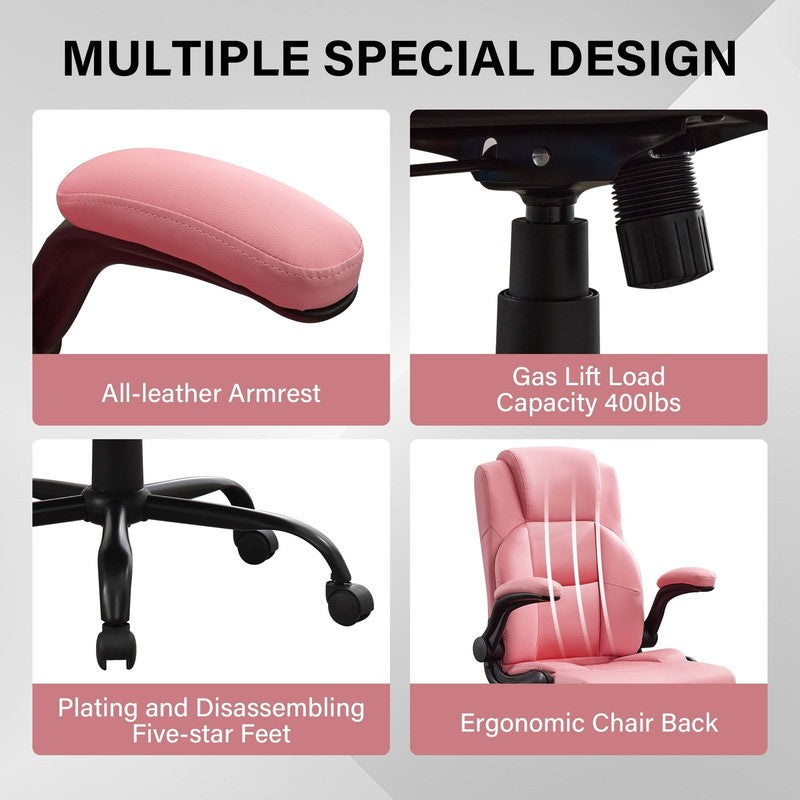 Leather Office Chair, Big and Tall Office Chair 400LBS Wide Seat Ergonomic Compu6