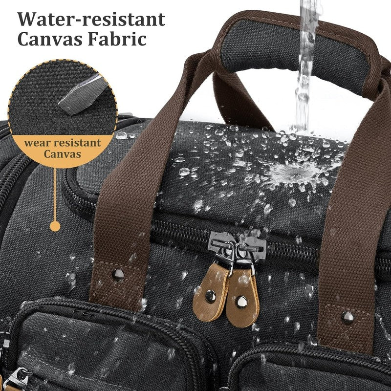 Expandable 50L Canvas Duffle Bag Dark Grey Travel Gym Weekender Carry On1