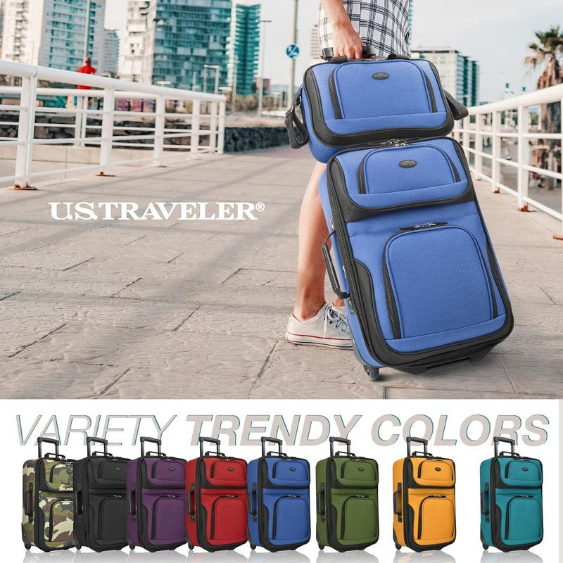 Rio Softside Expandable Carry On Rolling Luggage, Royal Blue, 2 Wheel Set1
