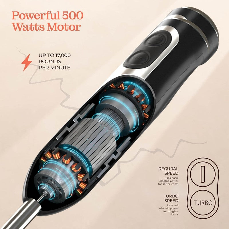 Powerful Immersion Blender, Electric Hand Blender 500 Watt with Turbo Mode, Deta4