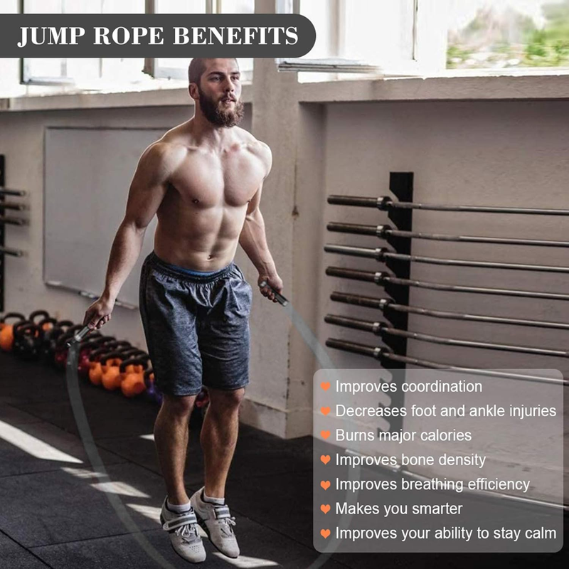 Weighted Jump Rope 1lb Tangle Free Speed Skipping MMA Boxing Adjustable Rope4