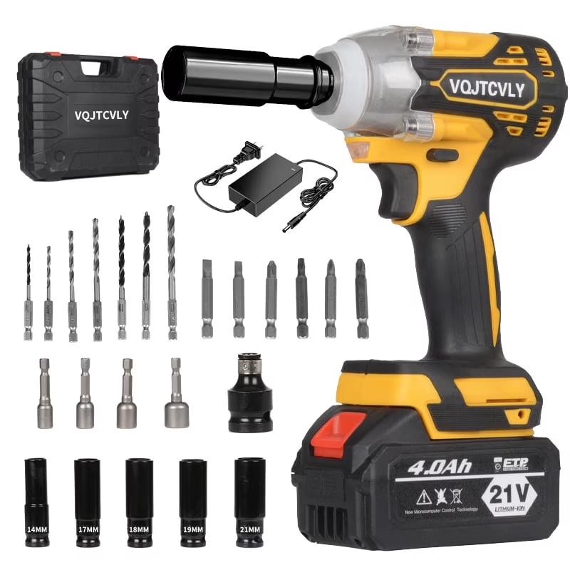 Brushless Impact Driver, 21V Cordless Impact Wrench 1/2 Inch, 2 × 4.0Ah Impact D0