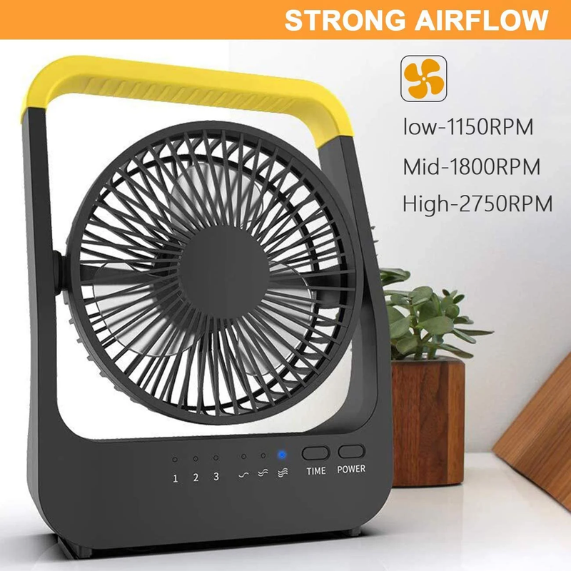 Battery Operated Portable Fan D Cell USB Powered Desk Camping Fan 5" New3