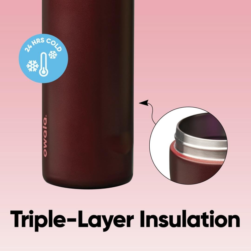 Owala FreeSip 24oz Insulated Stainless Steel Bottle Black Cherry4