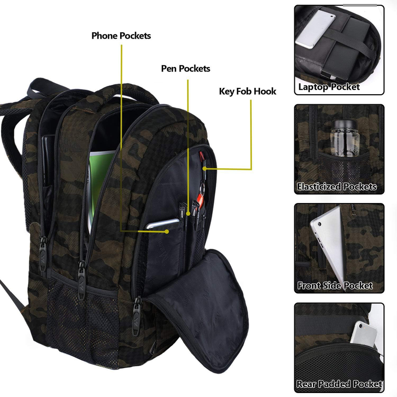 15.6" Laptop Backpack Water Resistant Business Travel Work College Bag1
