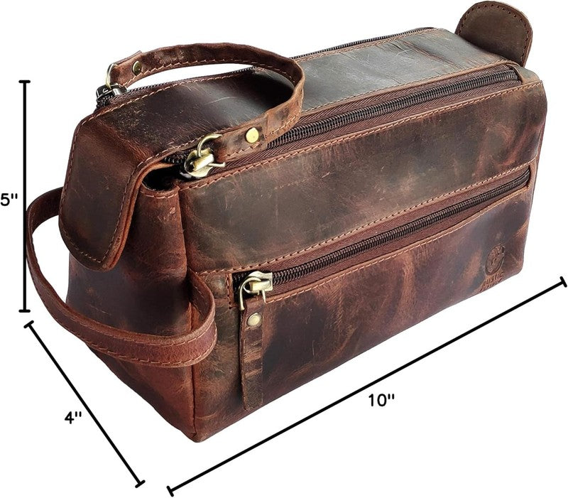 Leather Toiletry Bag Dopp Kit Travel Organizer Makeup Shaving Case7