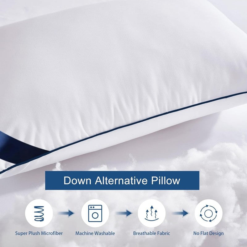 Pillows Queen Size Set of 4, Soft Microfiber, Hotel Quality, for Back & Stomach1