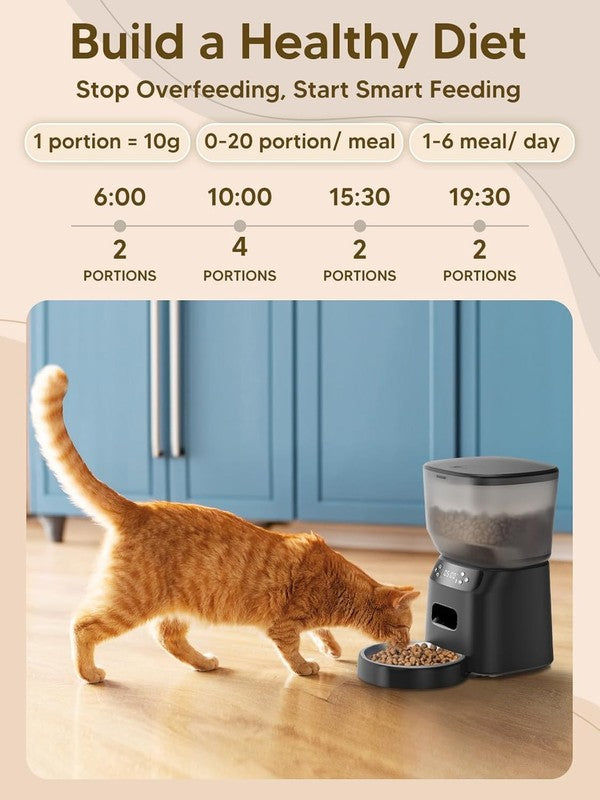 Automatic Cat Feeder and Water Fountain, 4L Pet Food Dispenser with 2L Filter3