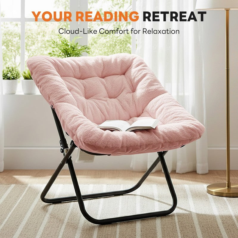 Comfy Chair for Adults, Soft Faux Fur Folding Lounge for Bedroom Living Room Dor5