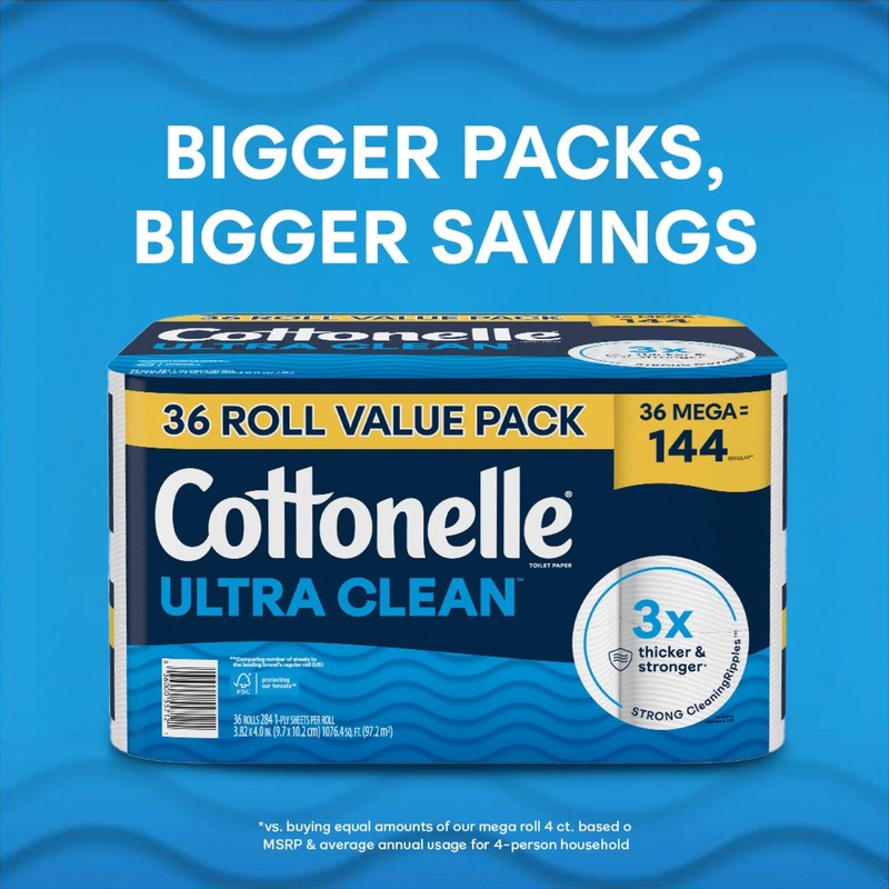 Ultra Clean Toilet Paper, Strong Toilet Tissue, 36 Mega Rolls1