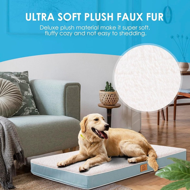 Orthopedic Dog Bed for Large Dogs   Waterproof Crate Bed with Washable Cover3
