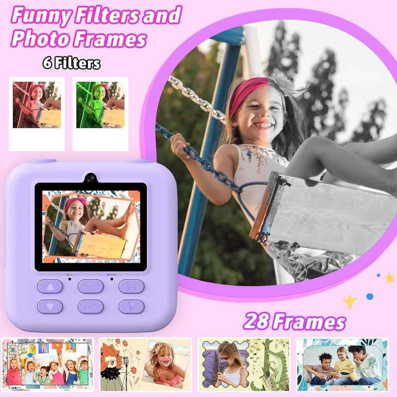 Kids 1080P HD Dual-Lens Instant Camera with Print Paper & 32G Card4