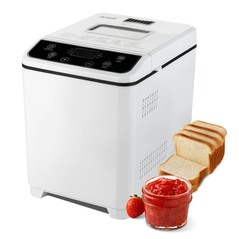 2LB 20-in-1 Bread Maker Machine White LCD Automatic 2 Custom Menus 0708