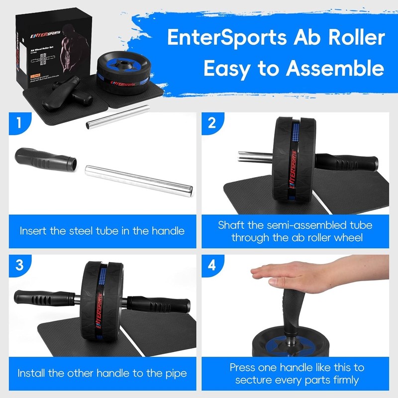 Ab Roller Wheel w/ 2 Knee Pads – Core & Ab Exercise Equipment for Home Gym5