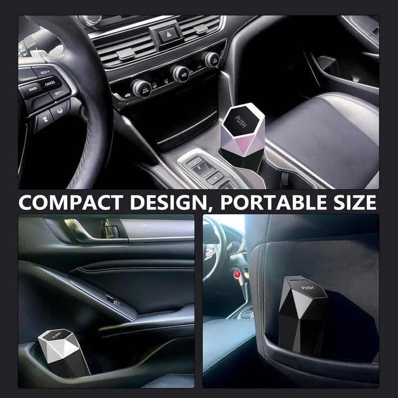 Car Trash Can Cup Holder, 2 Pack Mini Trash Can with Lid, Car Accessories for In1
