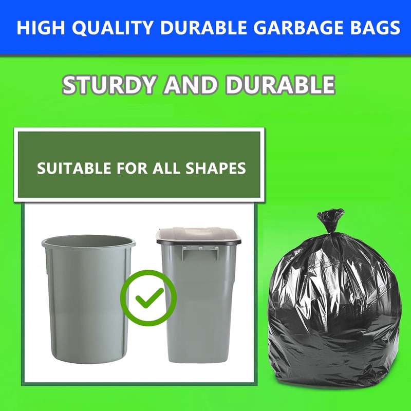 Heavy Duty 55 Gallon Trash Bags (60 Count) with Tying Ropes for Outdoor Use3