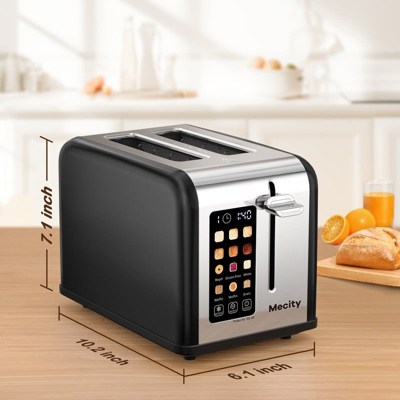 2 Slice Touchscreen Toaster, Stainless Steel, 6 Shade Settings, Wide Slots, Rehe7
