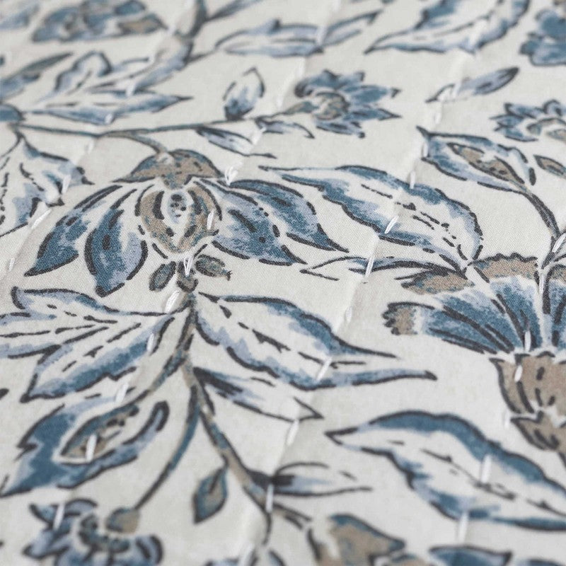 Pillow 2 Pack 20"x20" Blue Floral Reversible Cotton Decorative4