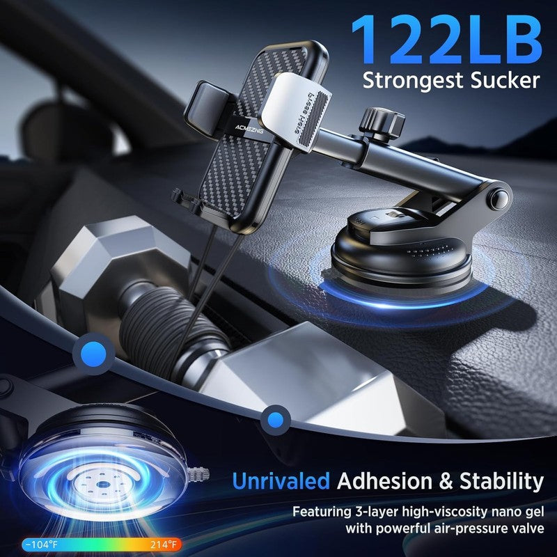3 in 1 Car Phone Holder Mount 360° Adjustable Dashboard & Vent Cell Phone Holder2