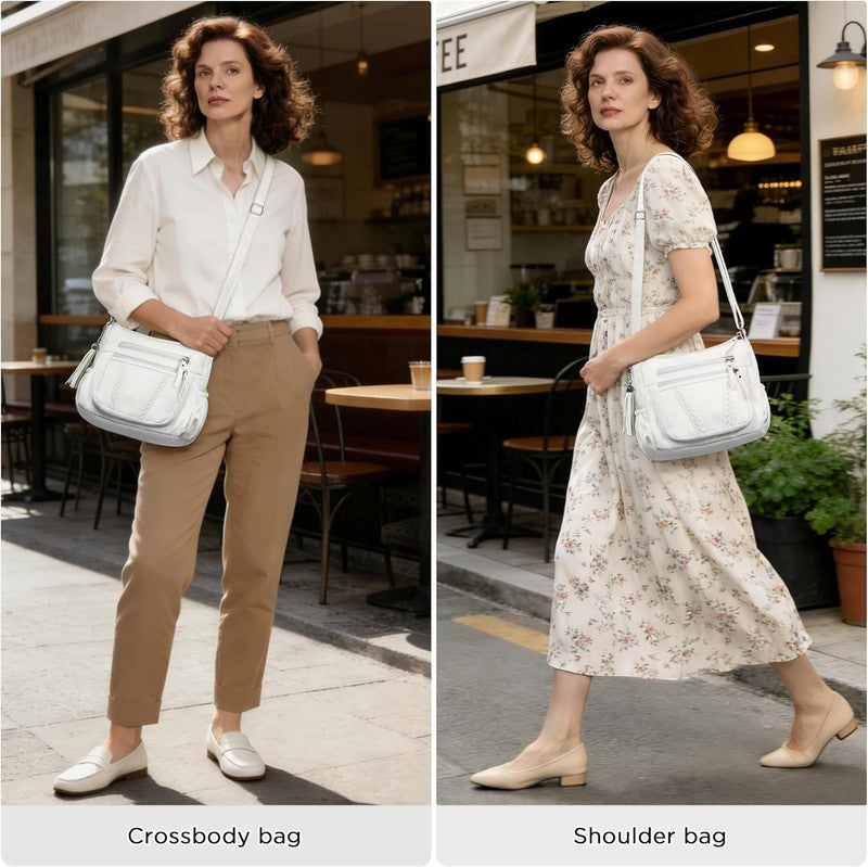 Women Crossbody Bag Tassel PU Leather Shoulder Handbag Purse Pocketbook1