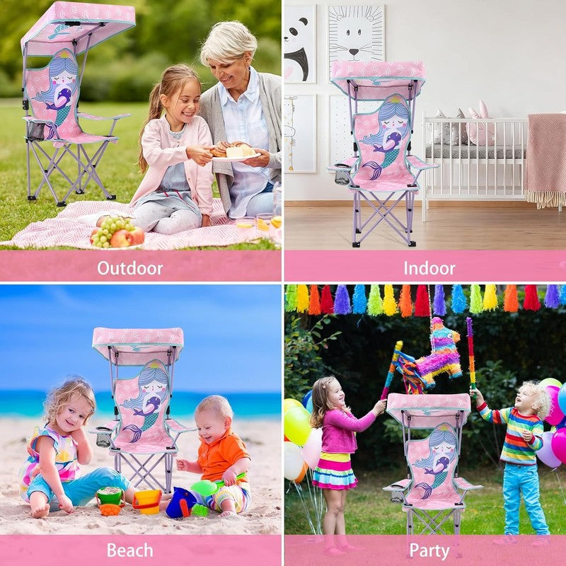 Kids Folding Outdoor Lawn & Camping Chair w/ Cup Holder & Carry Bag6