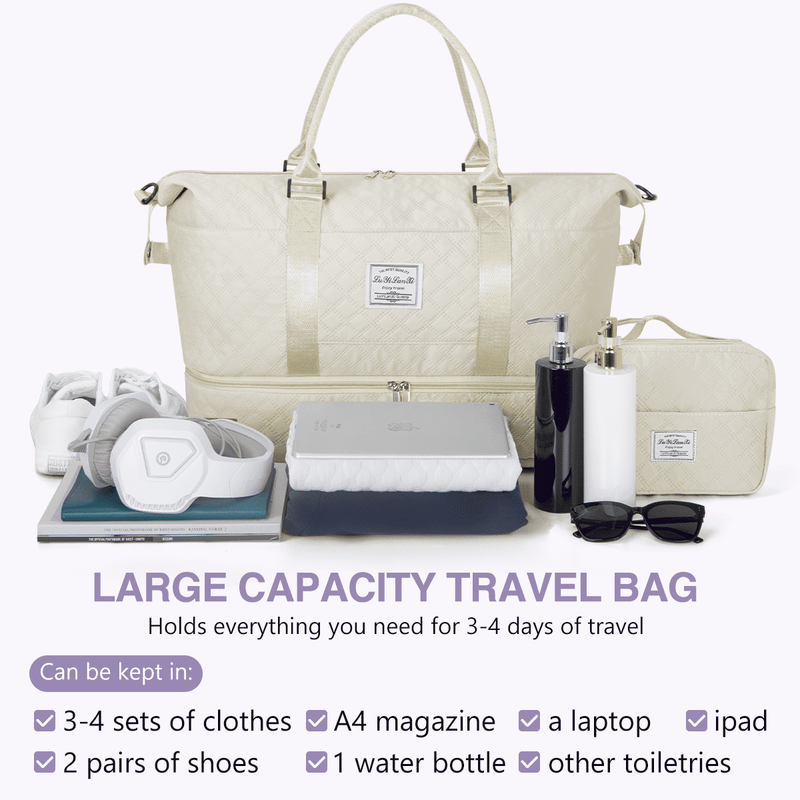 Weekender Bags for Women, Travel Duffel Bags with Shoe Compartment, Personal Ite3