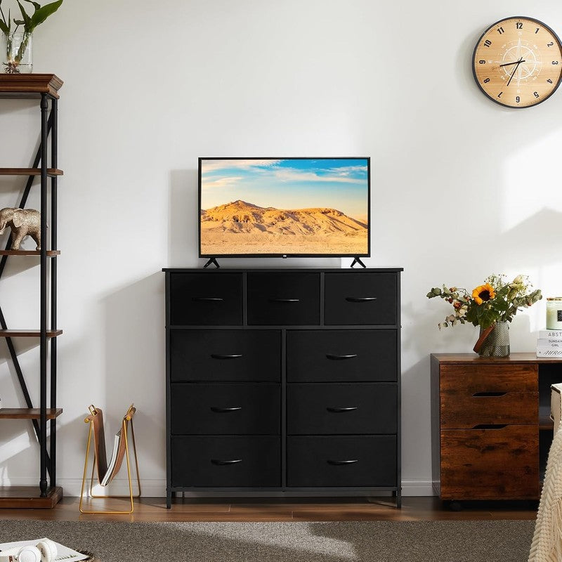 Dresser for Bedroom, Storage Organizer with 9 Drawers, Chest of Drawers with Fab1