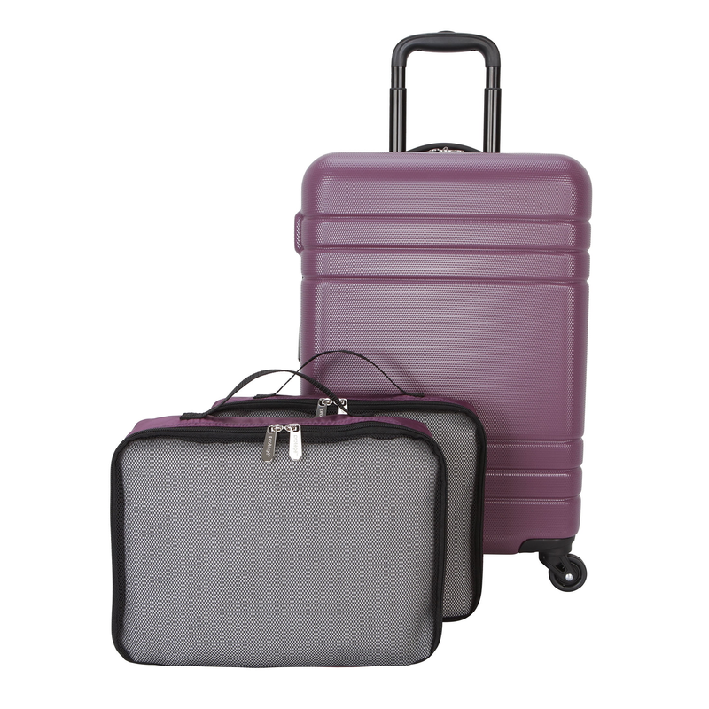 3Pc Hardside Luggage Set 360 Spinner Wheels Carry On Packing Cubes Blue Water0