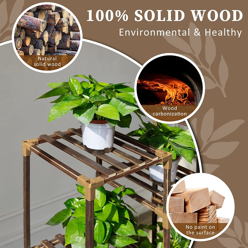 Plant Stand Indoor Outdoor,  Tall Plant Shelf for Multiple Plants, 10 Tiers 11 P1