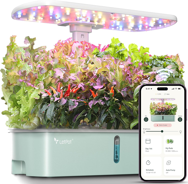 10 Pod Smart Hydroponics System APP WiFi 24W Grow Light Indoor Garden Kit0