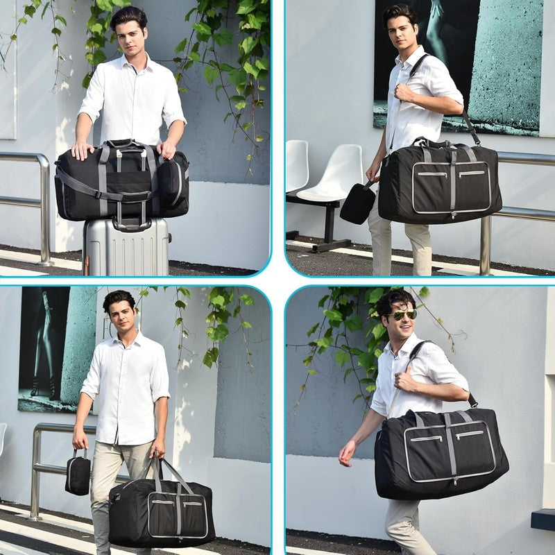 Duffle Bag Shoes Compartment Foldable Travel Waterproof Adjustable Strap Men1