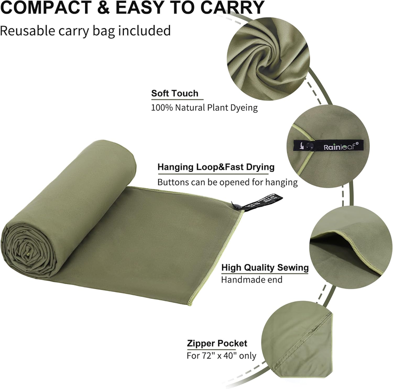 Microfiber Travel Towel Quick Dry Gym Camping Beach Pool Ultra Compact2