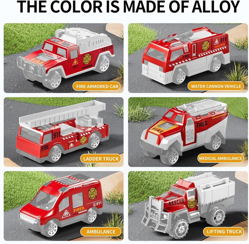Toddler Boys Toys for 3 5 Years Old, Fire Truck Vehicle Set with Play Mat and Di4