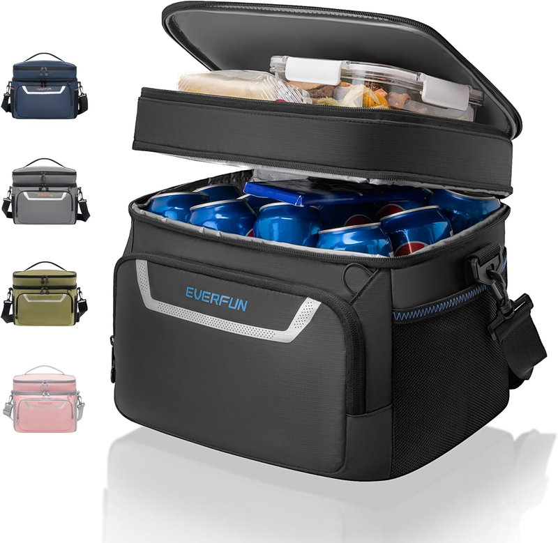Small Cooler Lunch Box Mini Leak-Proof Soft Double Deck 24 Can Personal Insulate0