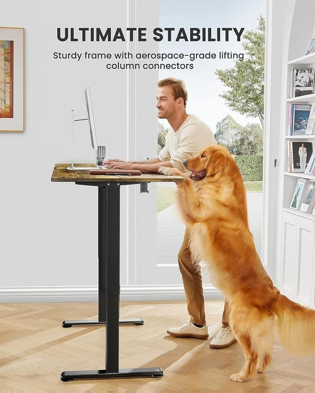 Vintage Brown Height Adjustable Electric Standing Desk - 48"x24"3