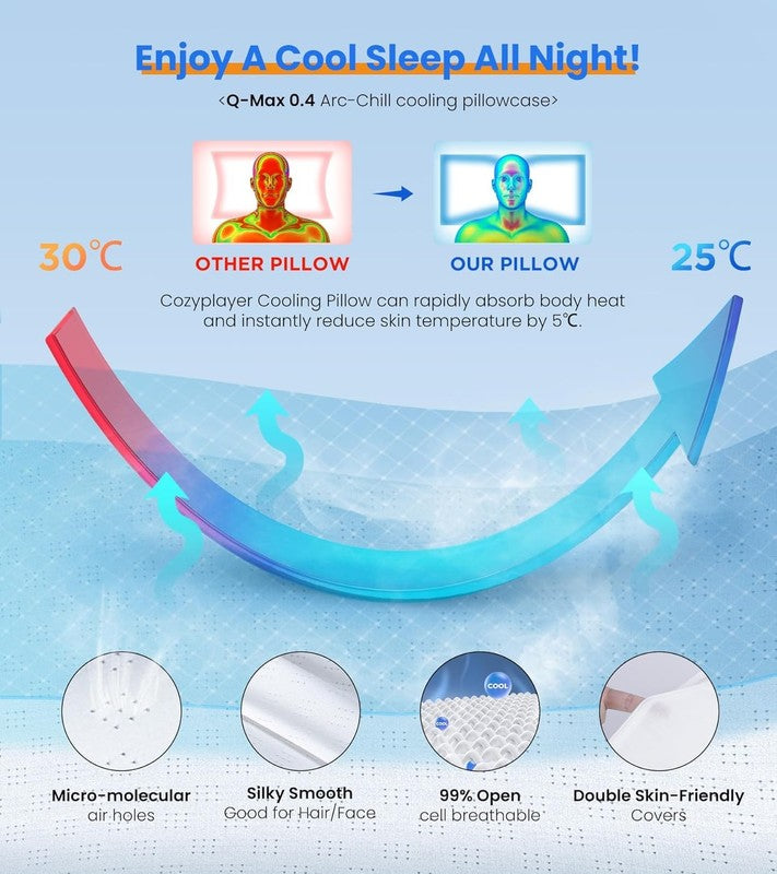 Cooling Memory Foam Pillow for Neck Support   Adjustable Ergonomic Design4