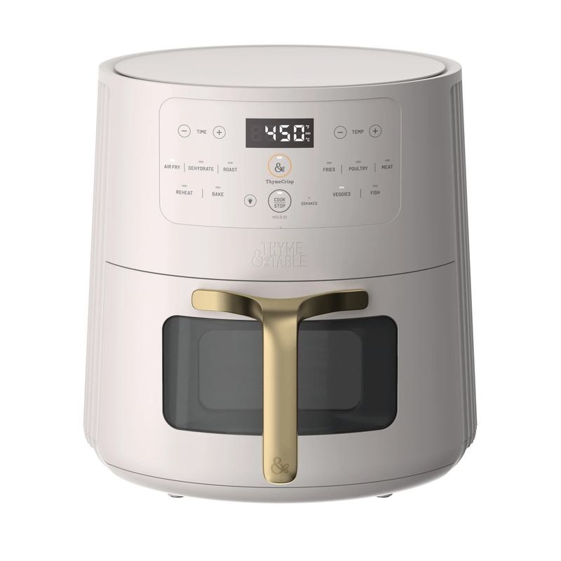 6QT Air Fryer, with Thymecrisp and Ceramic-Coated Nonstick Basket, Sand White0
