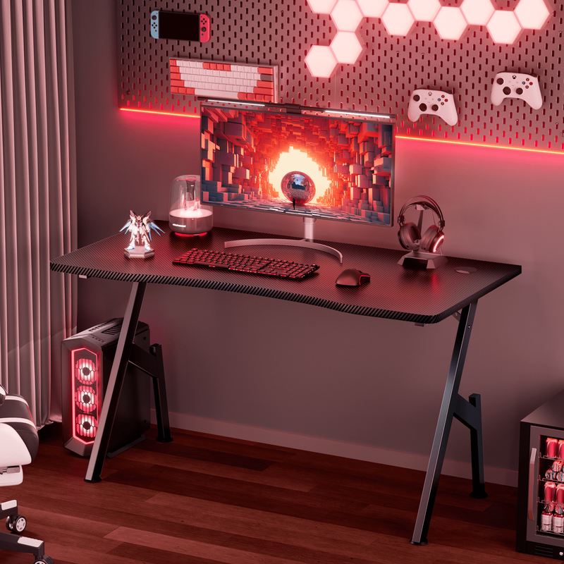 40 Inch Gaming Desk with Carbon Fibre Surface, PC Desk Ergonomic, Gaming Table1