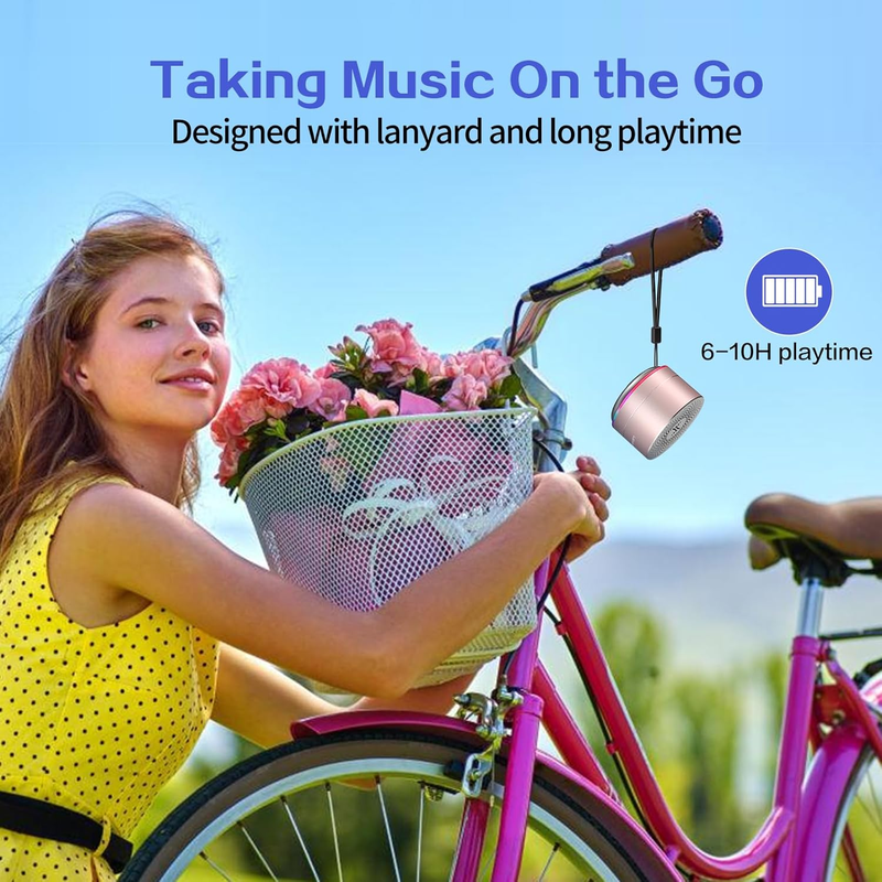 A2 Portable Wireless Bluetooth Speaker with Lights and Lanyard,5W Mini Small Met4