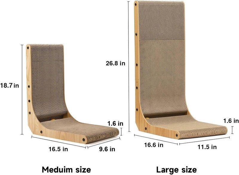 Cat Scratcher, 18.7 Inch L Shape Cat Scratch Pad Wall Mounted, Cat Scratching Ca4