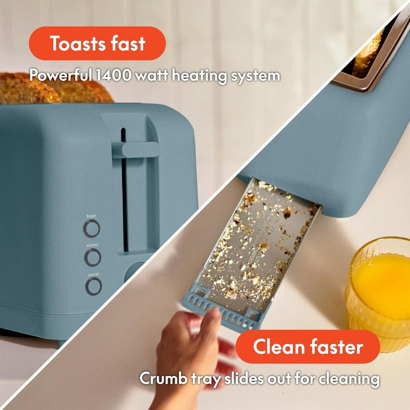 4 Slice Slim Toaster Long Slot 900W 6 Shade Anti Jam Surf Sourdough3