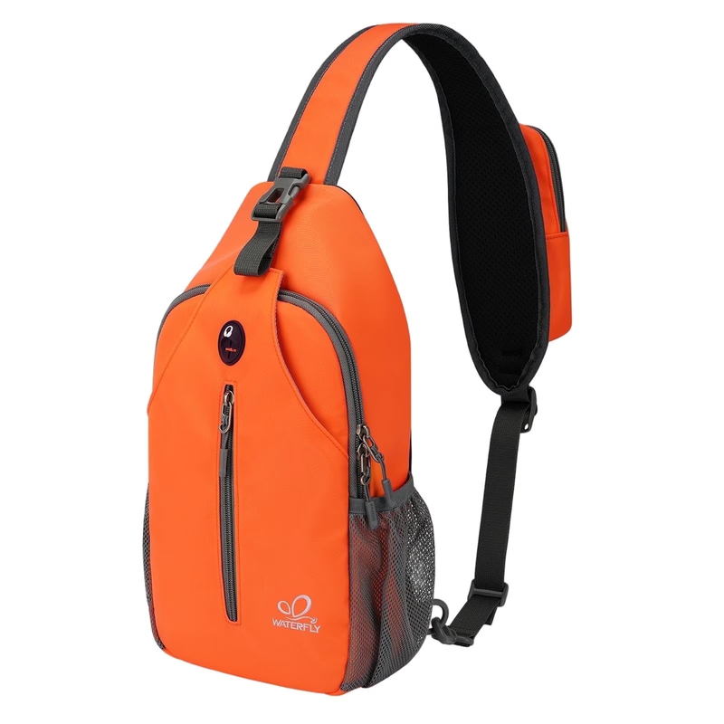 Unisex Hiking Travel Nylon Sling Bag Cross Body Shoulder Chest Bag,Orange6