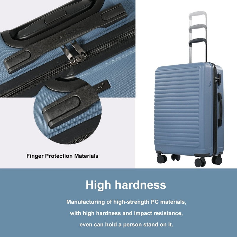 3 Piece Hardside Luggage Set Hardshell Lightweight Suitcase with TSA Lock Spinne5